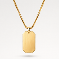 Gold Dog Tag Necklace Pendant