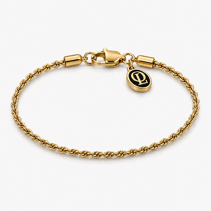 Gold Rope Chain Bracelet 2mm