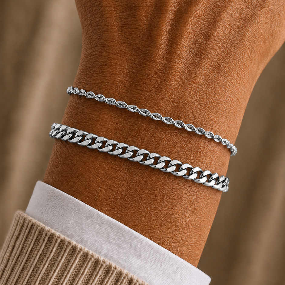 Silver Rope Chain Bracelet 2MM