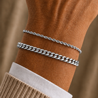 Silver Rope Chain Bracelet 2MM