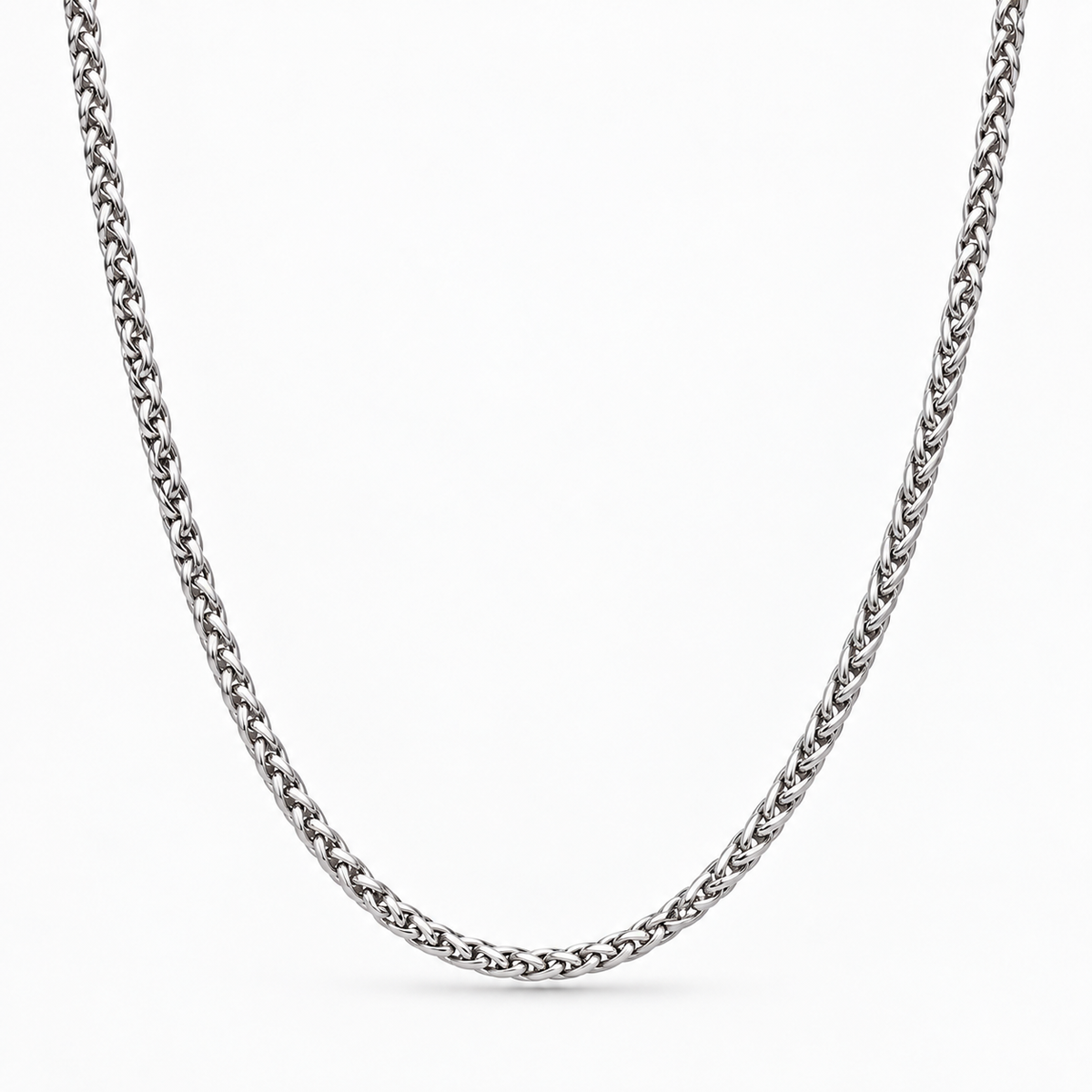 Silver Wheat Chain Necklace - 3mm