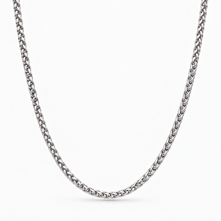 Silver Wheat Chain Necklace - 3mm