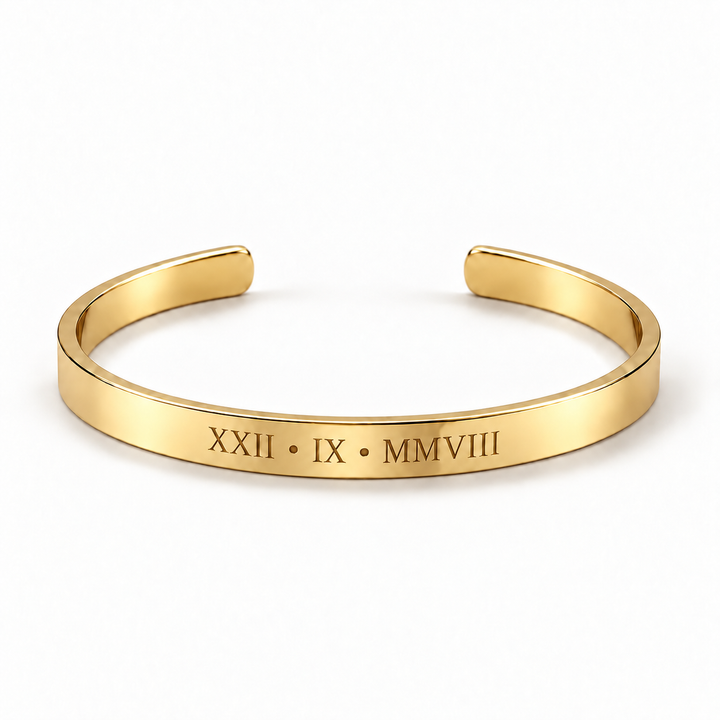 Gold Cuff Bangle – 6mm Adjustable