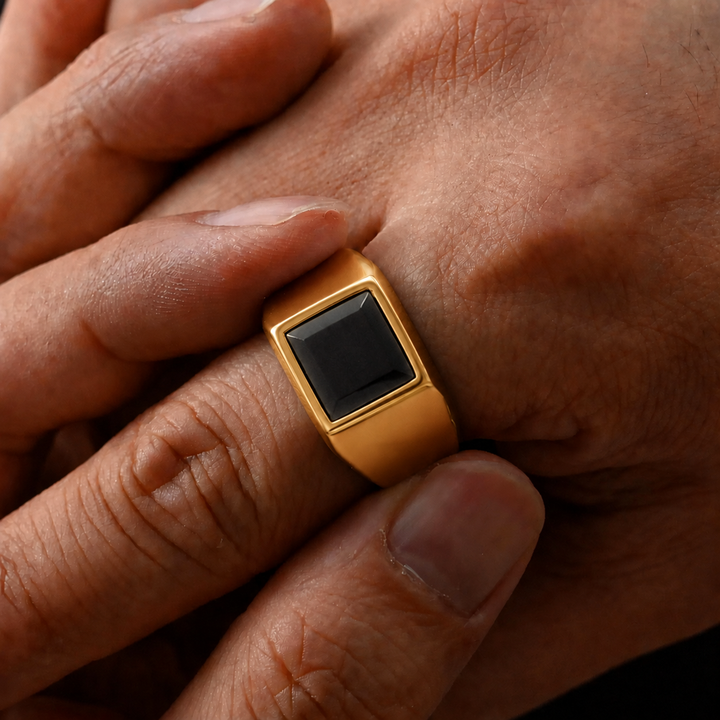 Gold Brazilian Stone Signet Ring