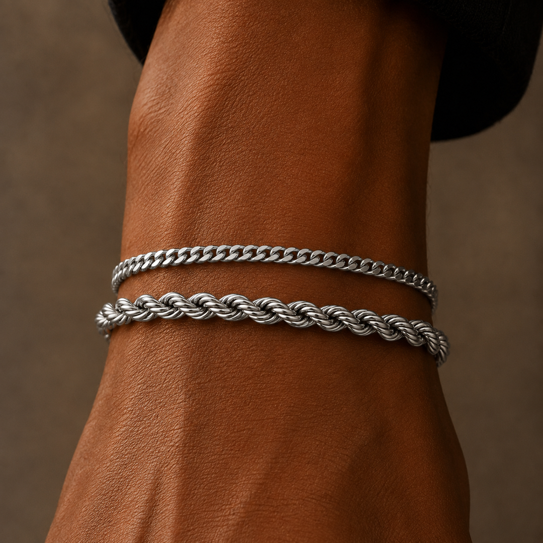 Silver Rope Chain Bracelet 5MM
