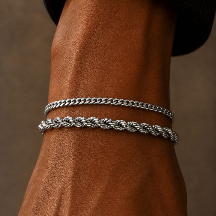 Silver Rope Chain Bracelet 5MM
