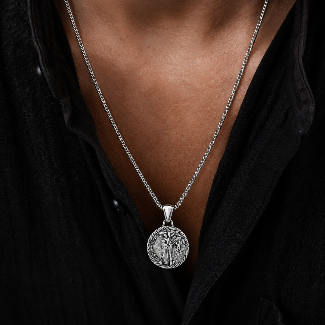 Silver Jesus Christ Necklace Pendant