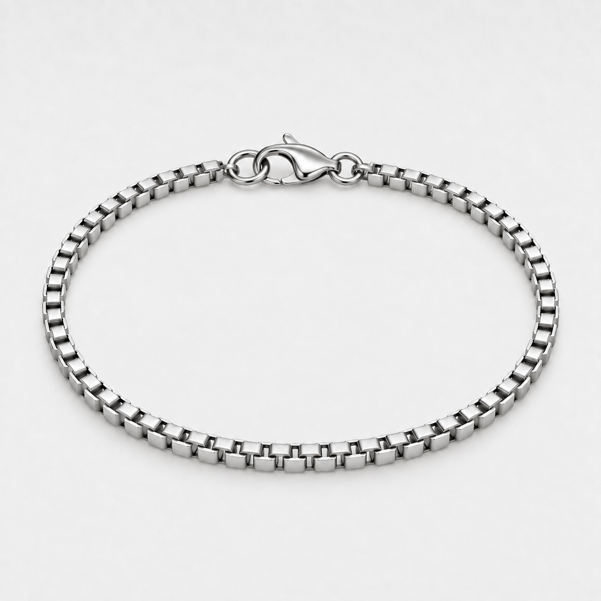 Silver Box Chain Bracelet - 3mm