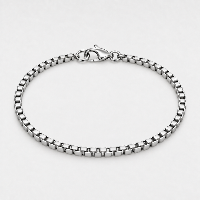 Silver Box Chain Bracelet - 3mm