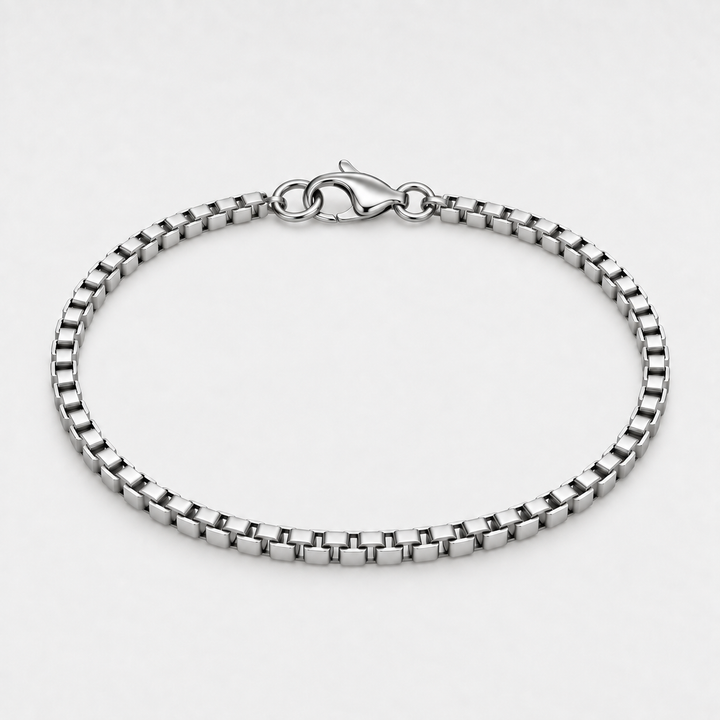 Silver Box Chain Bracelet - 3mm
