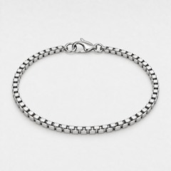 Silver Box Chain Bracelet - 3mm