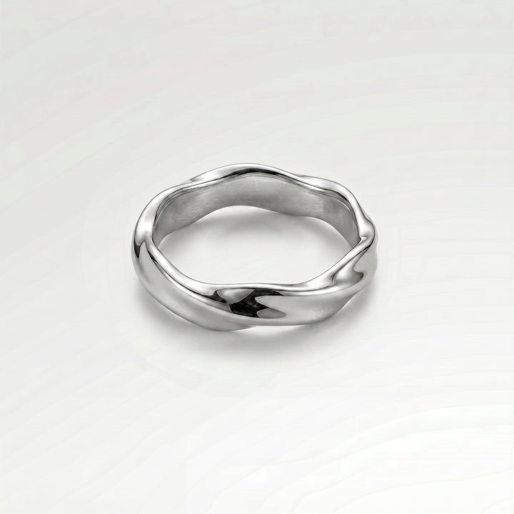 Silver Wavy Band Ring 6MM