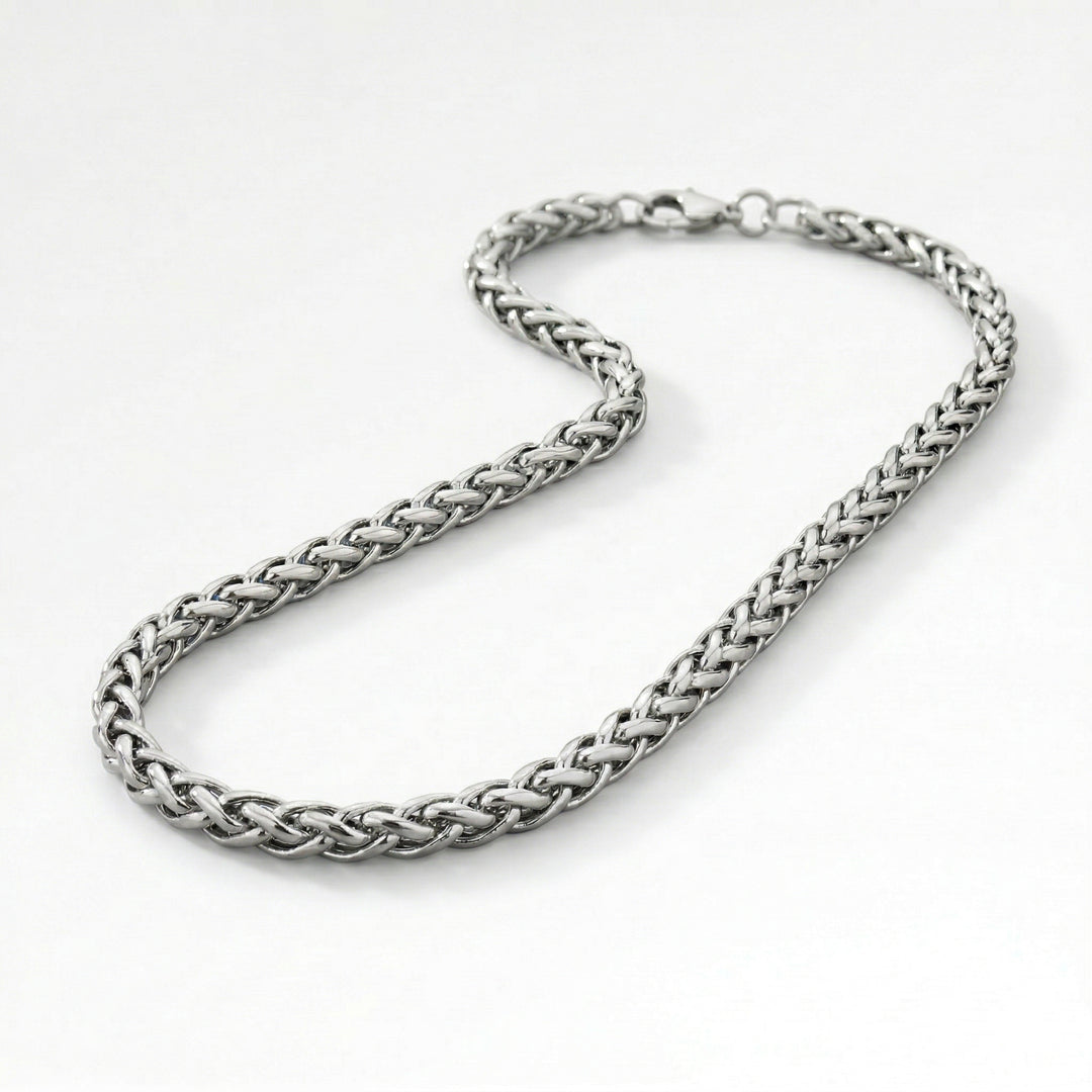5mm Wheat Chain Necklace Silver