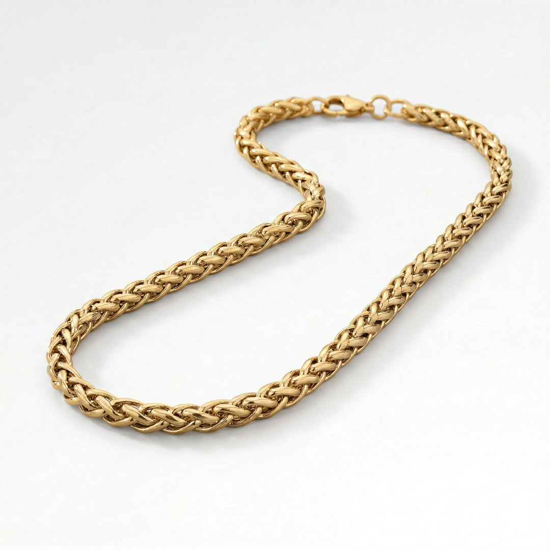5mm Wheat Chain Necklace Gold