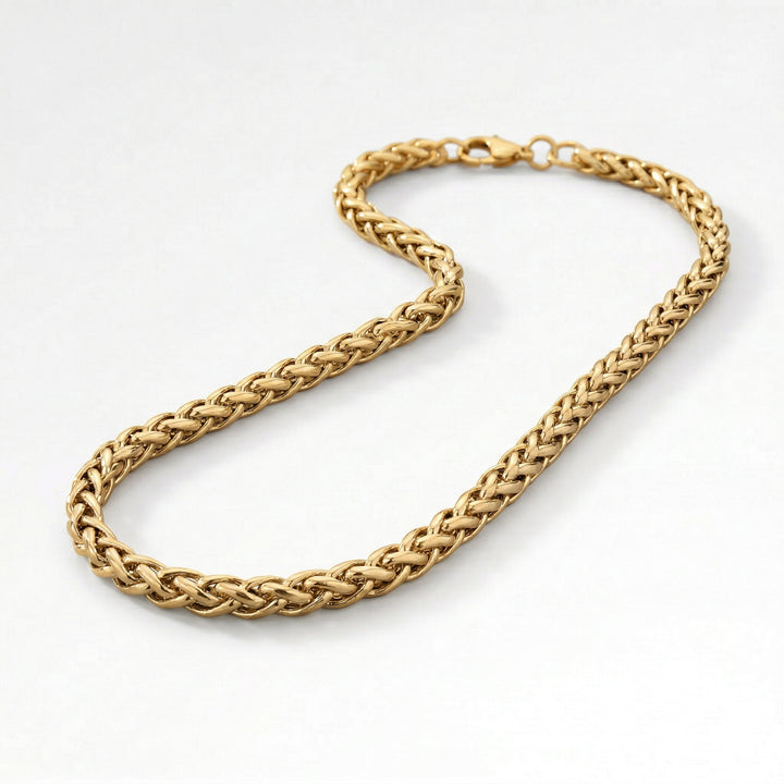 5mm Wheat Chain Necklace Gold