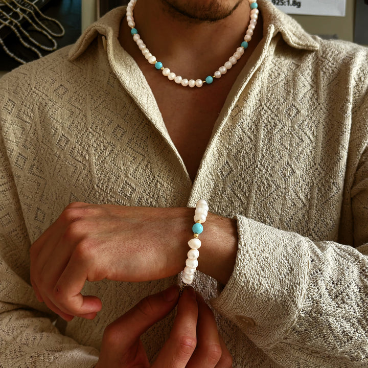 Turquoise - Genuine Pearls Necklaces