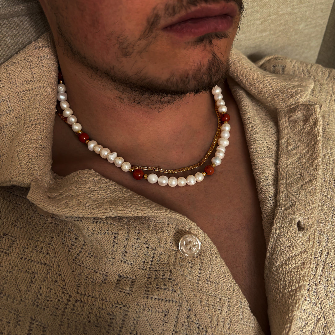 Jasper Stone - Genuine Pearls Necklaces