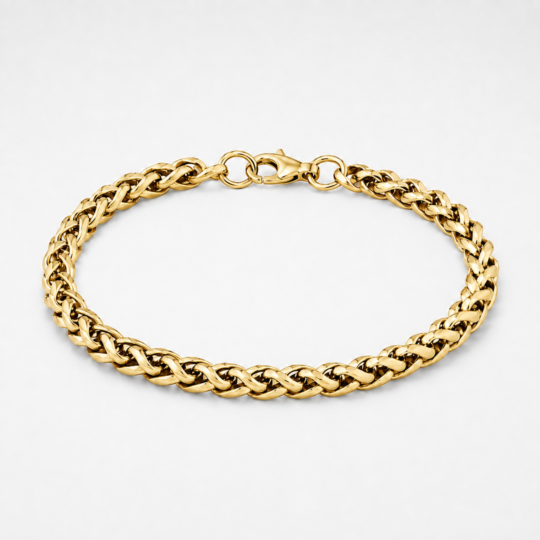 5mm Wheat Bracelet Gold