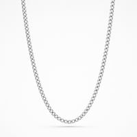 925 Italian Silver 4mm Curb Necklace