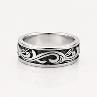 Silver Plant Band Ring