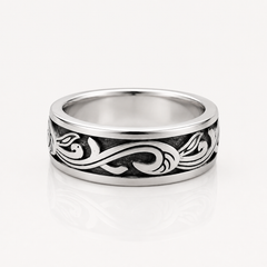 Silver Plant Band Ring