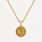 Gold St Christopher Necklace Pendant