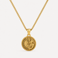 Gold St Christopher Necklace Pendant