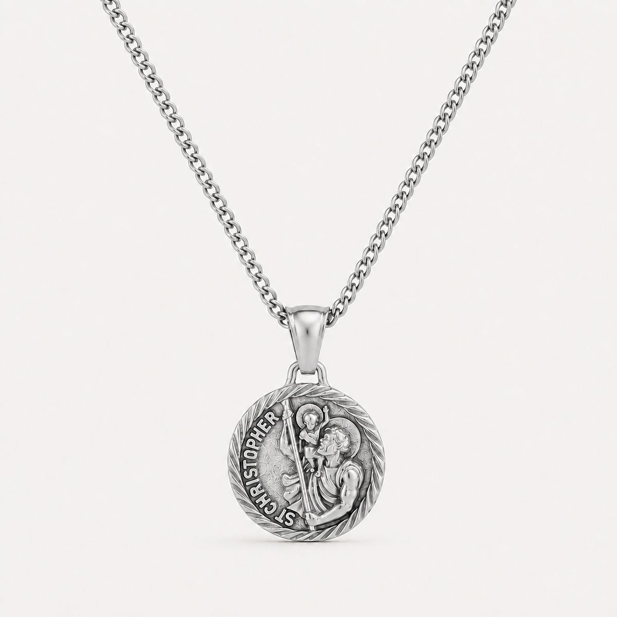 Silver St Christopher Necklace Pendant