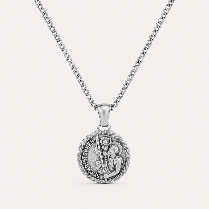 Silver St Christopher Necklace Pendant