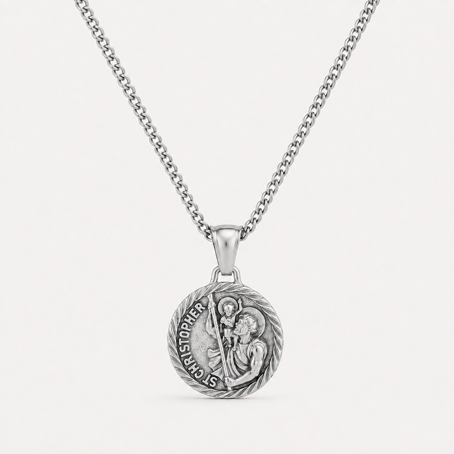 Silver St Christopher Necklace Pendant