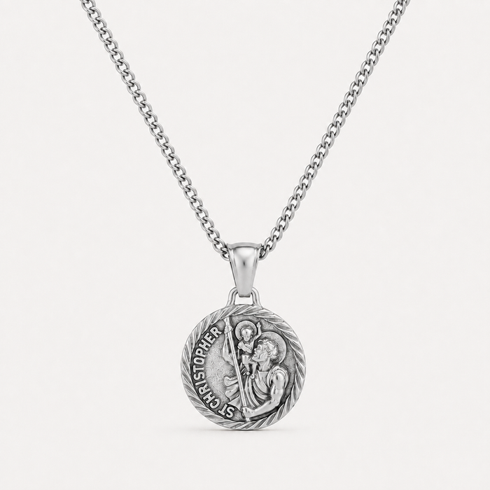 Silver St Christopher Necklace Pendant