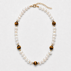 Tiger Eye Pearls Necklaces
