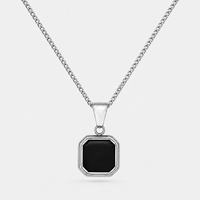 Silver Onyx Stone Necklace Pendant
