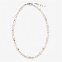 Silver Bead - Genuine Pearls Necklaces