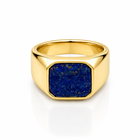Gold Lapis Stone Signet Ring