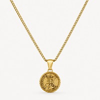 Gold St Michael Necklace Pendant