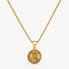 Gold St Michael Necklace Pendant