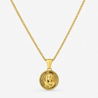 Gold St Mary Necklace Pendant