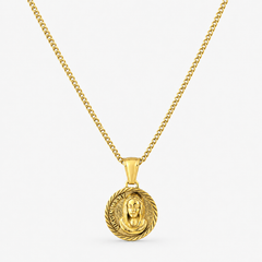 Gold St Mary Necklace Pendant