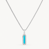 Silver Turquoise Stone Necklace Pendant