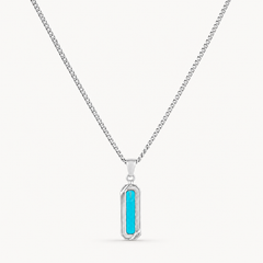 Silver Turquoise Stone Necklace Pendant