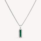 Silver Malachite Stone Necklace Pendant