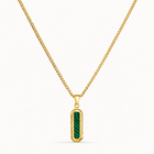 Gold Malachite Stone Necklace Pendant