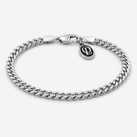Silver Cuban Chain Bracelet 4MM