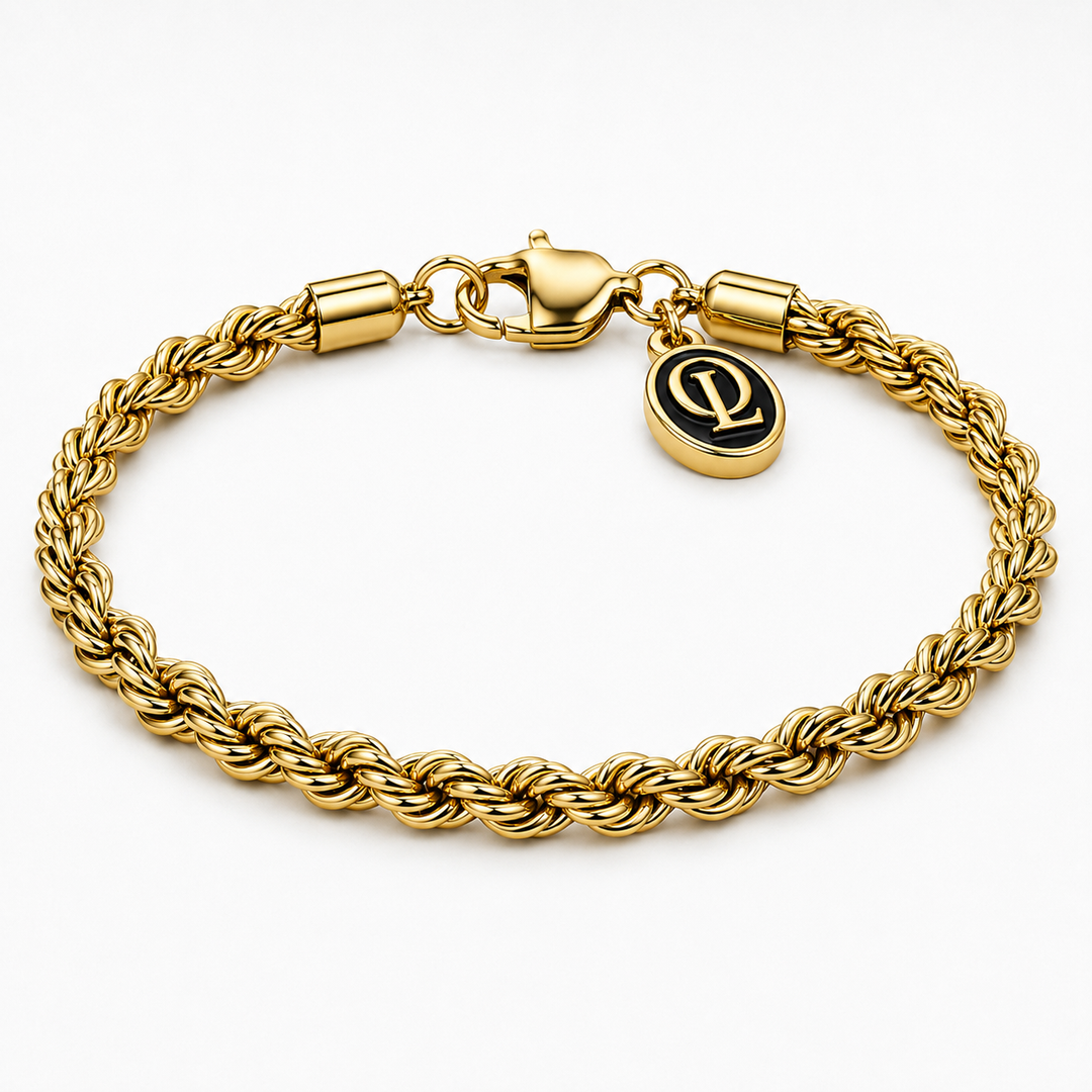 5mm Gold Snake Bracelet on white background