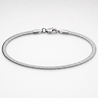 Silver Herringbone Bracelet – 3mm