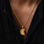 Gold Irregular Zeus God Necklace Pendant
