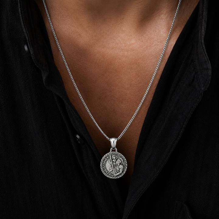 Silver St Christopher Necklace Pendant