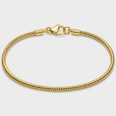 Gold Snake Bracelet – 3mm Round