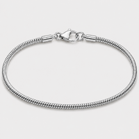 Silver Snake Bracelet – 3mm Round